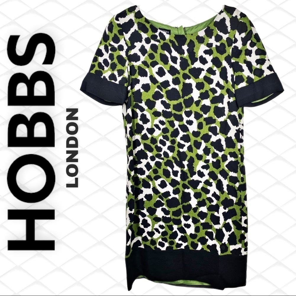Hobbs London Wool Leopard Print Shift Dress, Size 4 (Us)